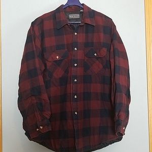 Quilted flannel shirt button down